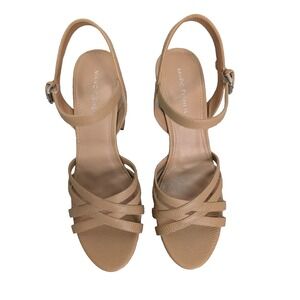 Marc Fisher Sandal Women's Brown Dulci Heeled All Man Made Material Sz 8.5M NWOT
